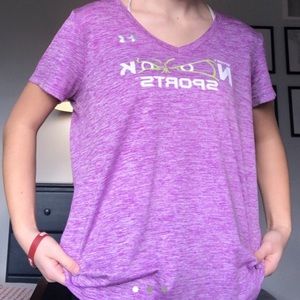 purple under armour spooky nook t-shirt